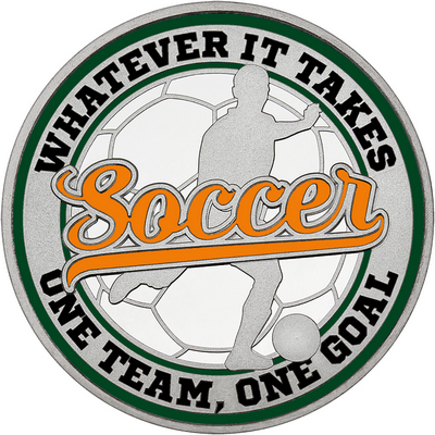Orange "Soccer" with Dark Green Outer Circular Borders